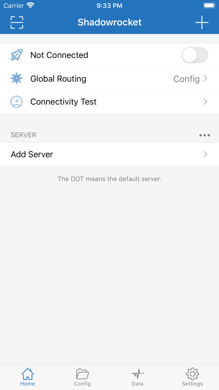 Shadowrocket App 主畫面